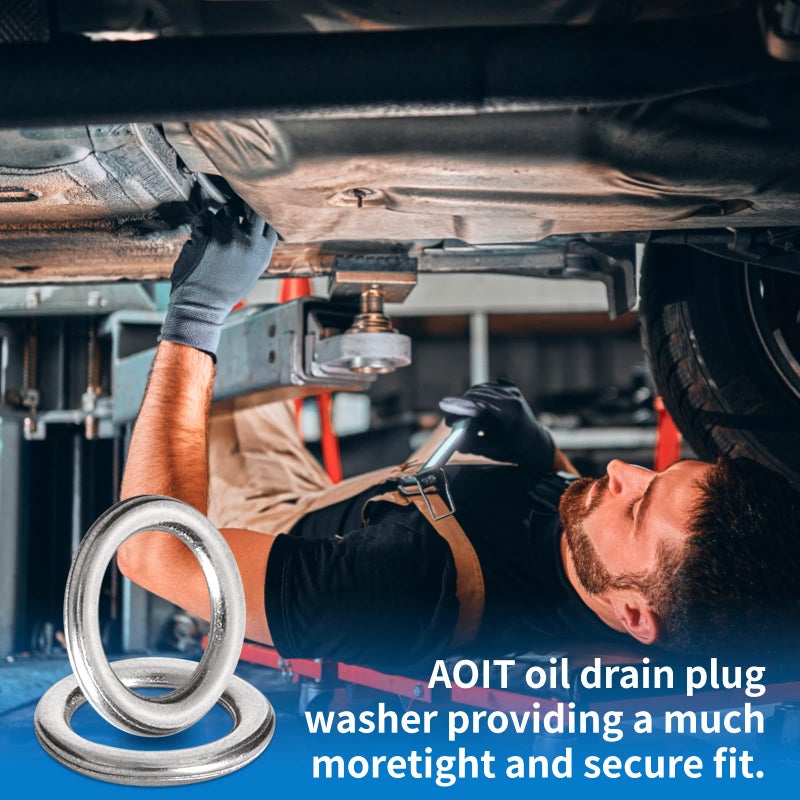 AOIT M12 Transmission Drain Plug Gasket Fits for Toyota 4Runner Lexus GX460, IS250, IS300, IS350, SC300, SC400, Replacement for the Part# 35178-30010, 10 Pack - Image 5